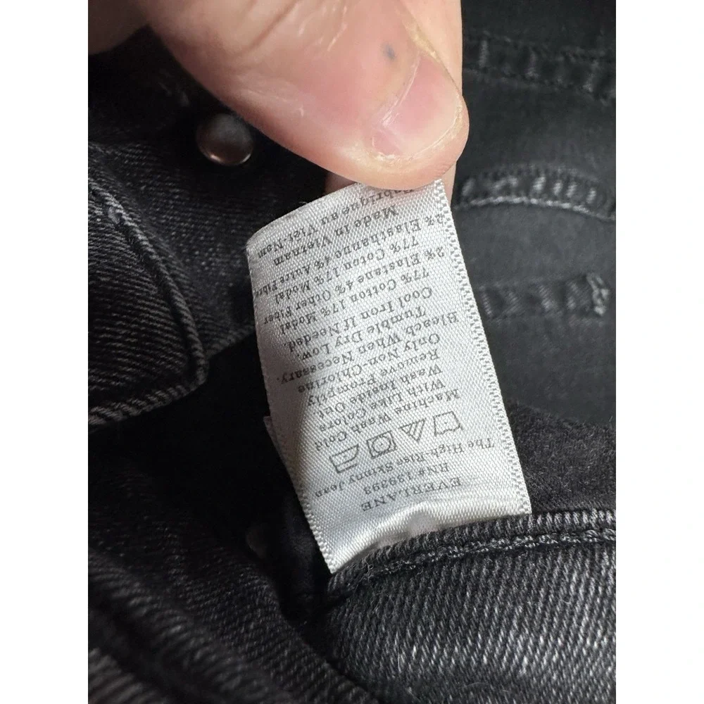 EVERLANE Women's Black Wash High Rise Ankle Skinny Jeans Size 28 - Picture 3 of 13